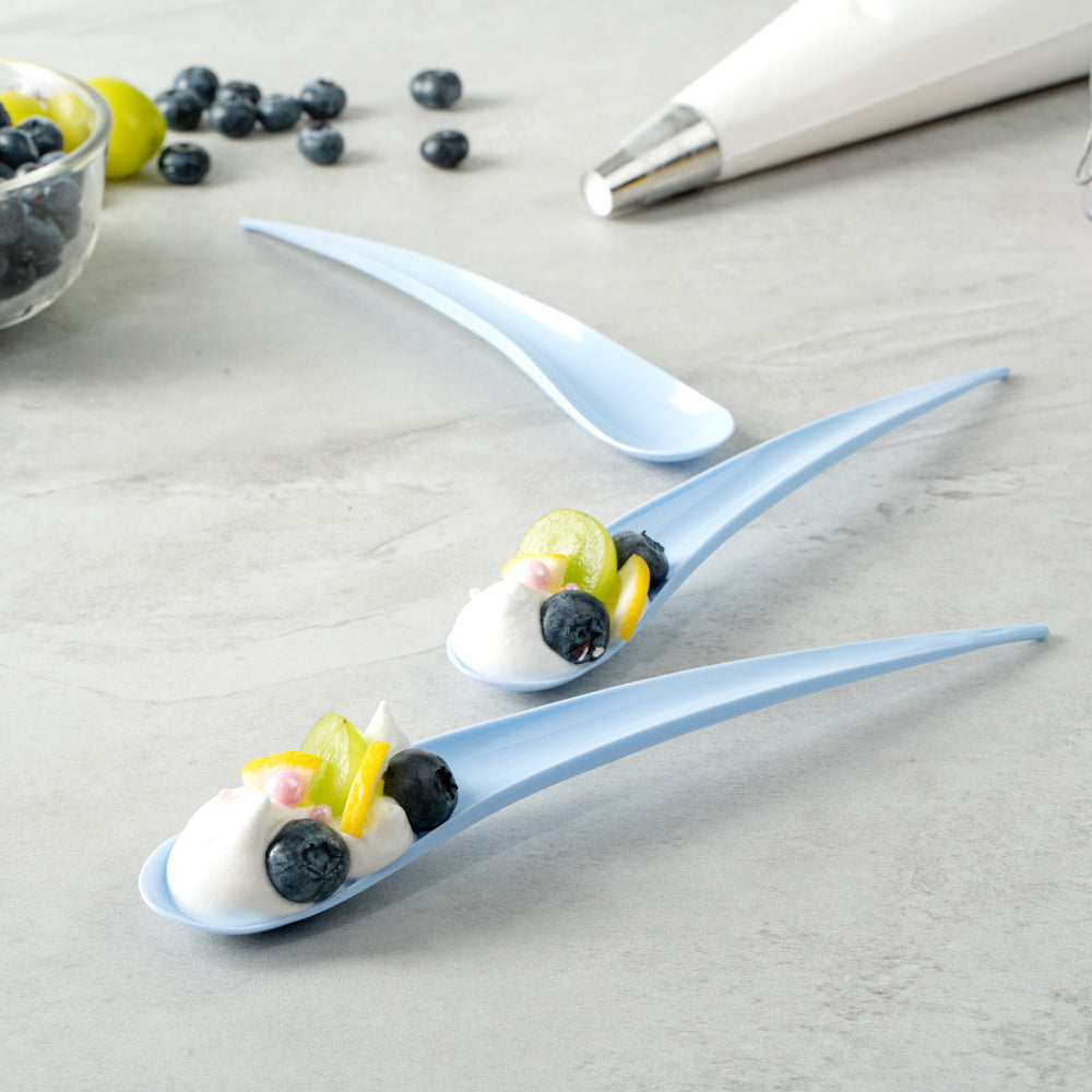 Chef 101 Blue Plastic Deco Party Spoon - 8" - 500 count box