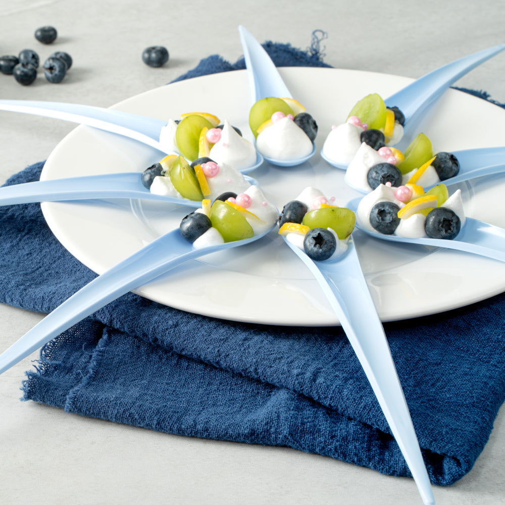 Chef 101 Blue Plastic Deco Party Spoon - 8" - 500 count box