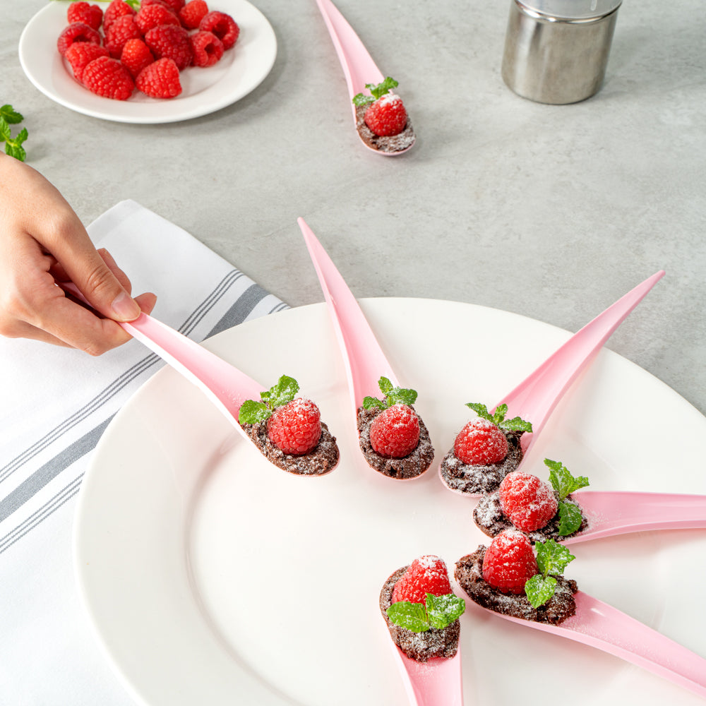 Chef 101 Pink Plastic Deco Party Spoon - 8" - 500 count box
