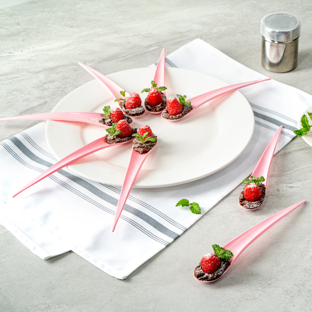 Chef 101 Pink Plastic Deco Party Spoon - 8" - 500 count box