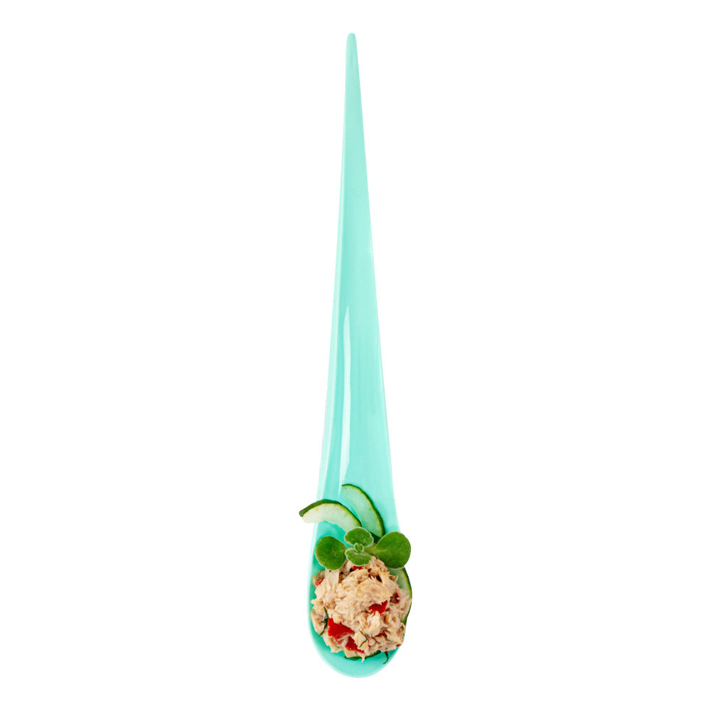Chef 101 Teal Plastic Deco Party Spoon - 8" - 500 count box