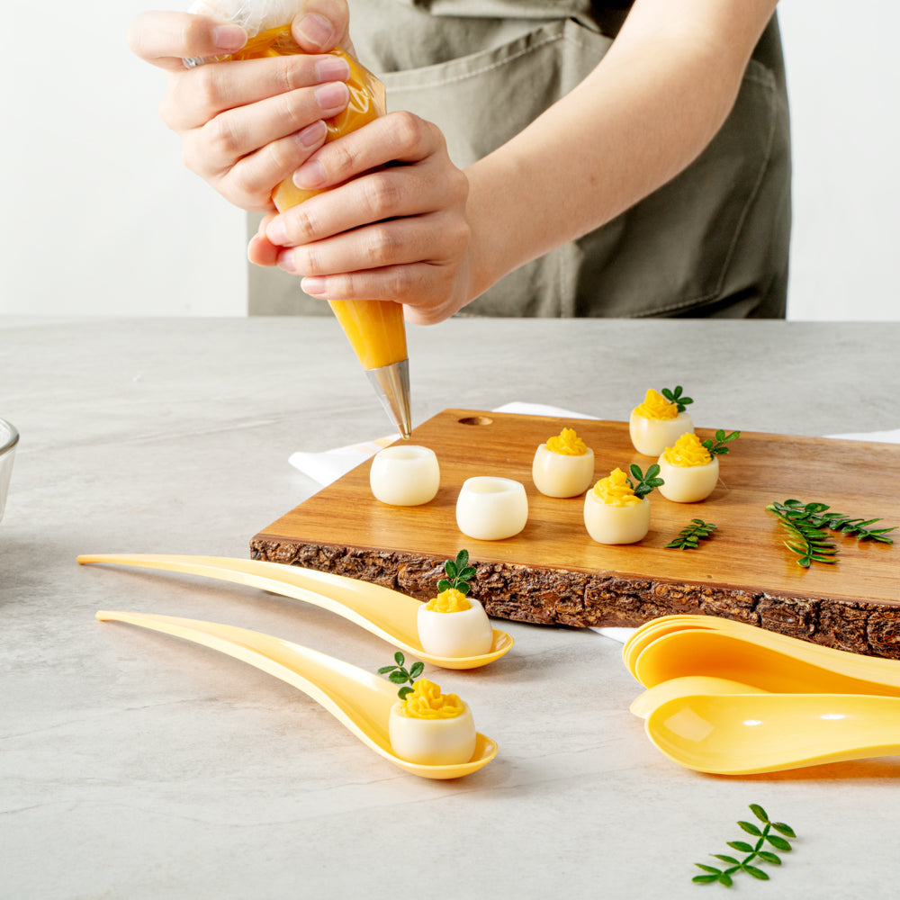 Chef 101 Yellow Plastic Deco Party Spoon - 8" - 500 count box