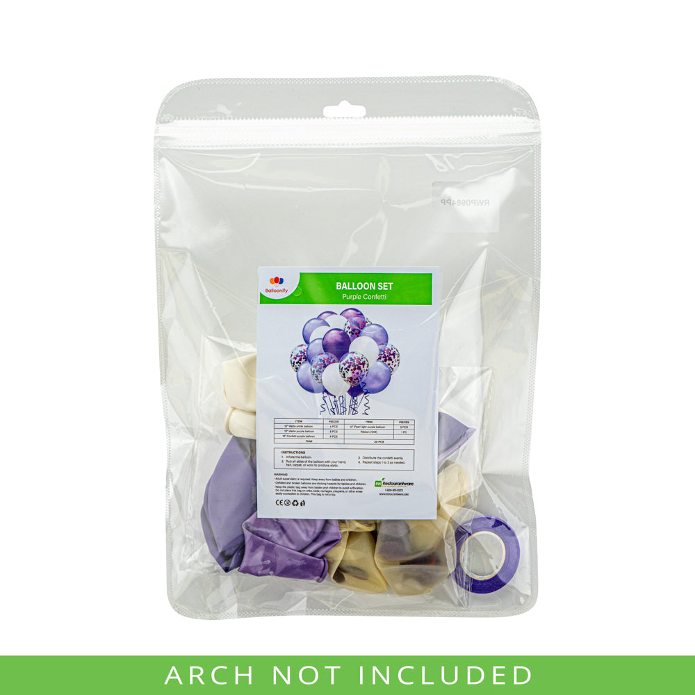 Balloonify Purple Confetti Balloon Set - 20 Pieces - 1 count box