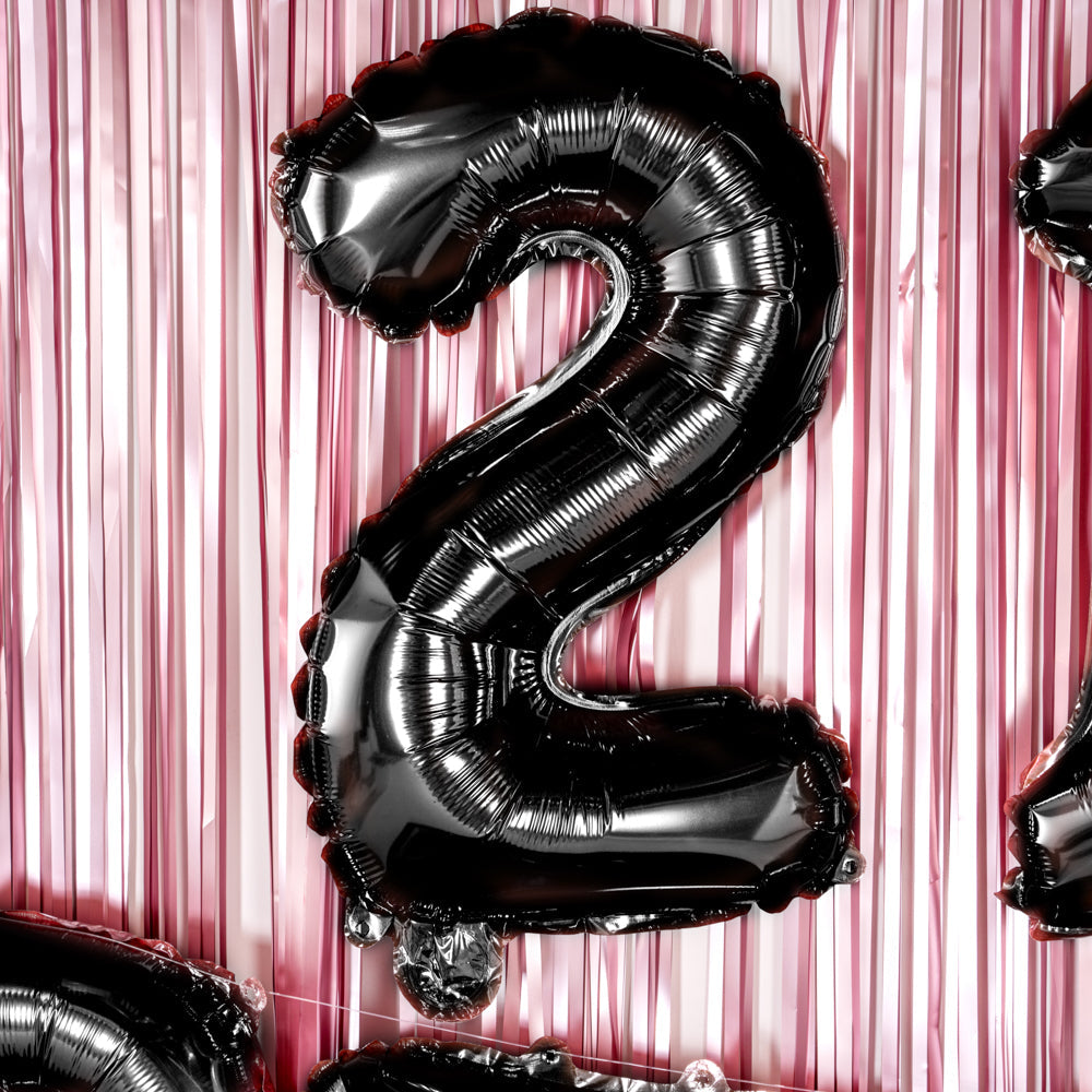 Balloonify Black Mylar Number 2 Balloon - 16" - 1 count box