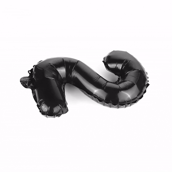 Balloonify Black Mylar Number 2 Balloon - 16" - 1 count box