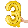 Balloonify Gold Mylar Number 3 Balloon - 16" - 1 count box