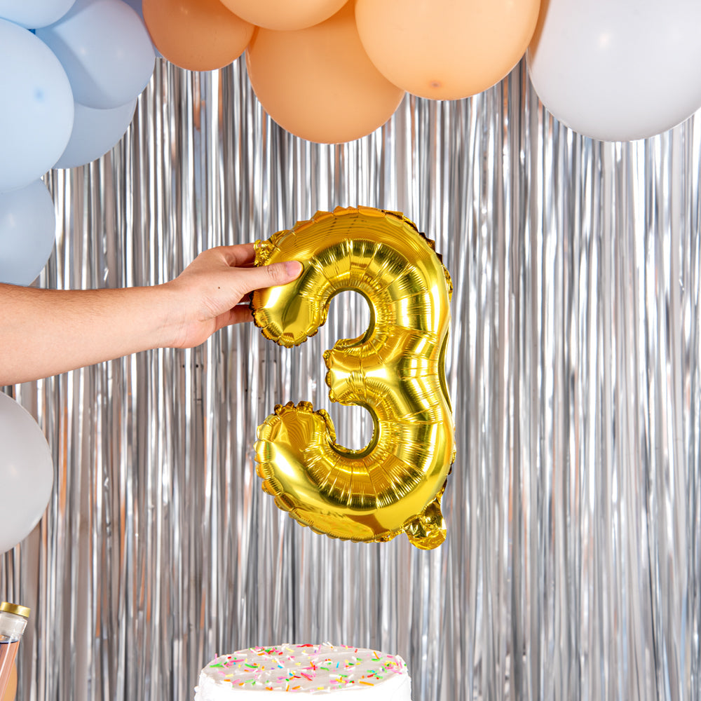 Balloonify Gold Mylar Number 3 Balloon - 16" - 1 count box