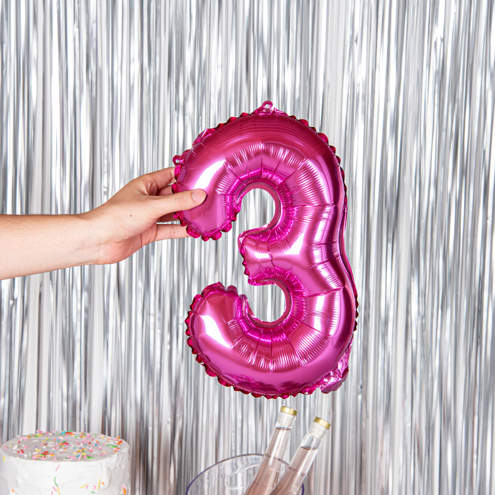 Balloonify Pink Mylar Number 3 Balloon - 16" - 1 count box