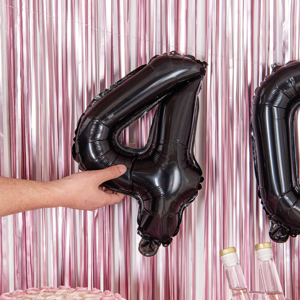 Balloonify Black Mylar Number 4 Balloon - 16" - 1 count box