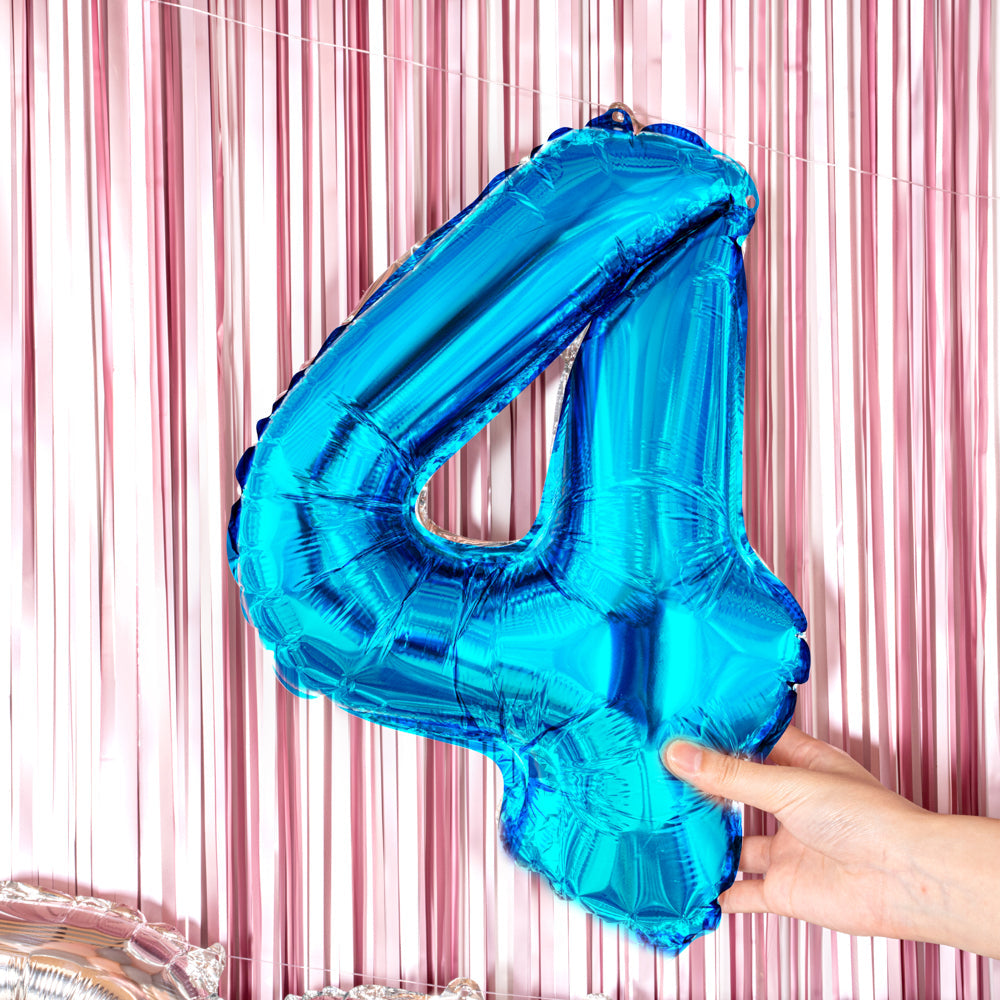 Balloonify Blue Mylar Number 4 Balloon - 16" - 1 count box
