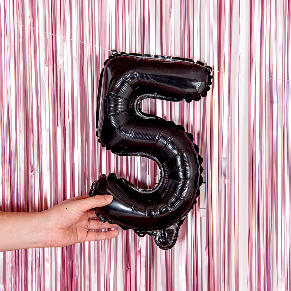 Balloonify Black Mylar Number 5 Balloon - 16" - 1 count box