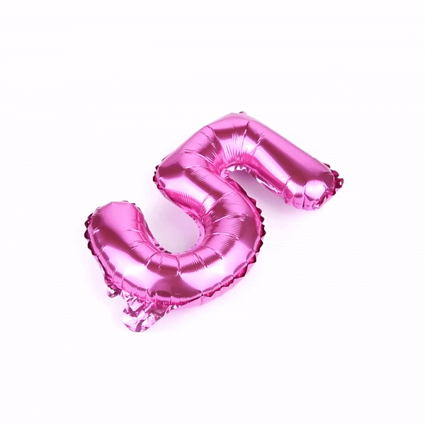 Balloonify Pink Mylar Number 5 Balloon - 16" - 1 count box