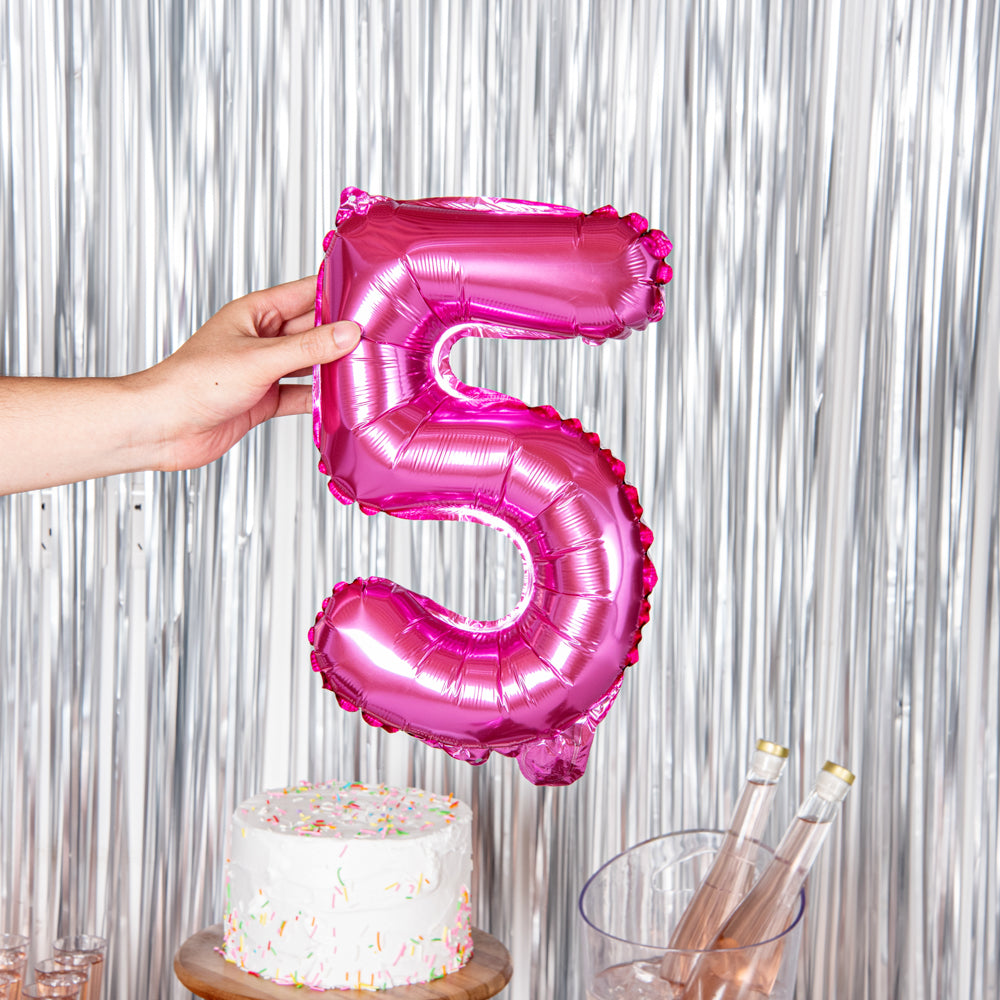 Balloonify Pink Mylar Number 5 Balloon - 16" - 1 count box