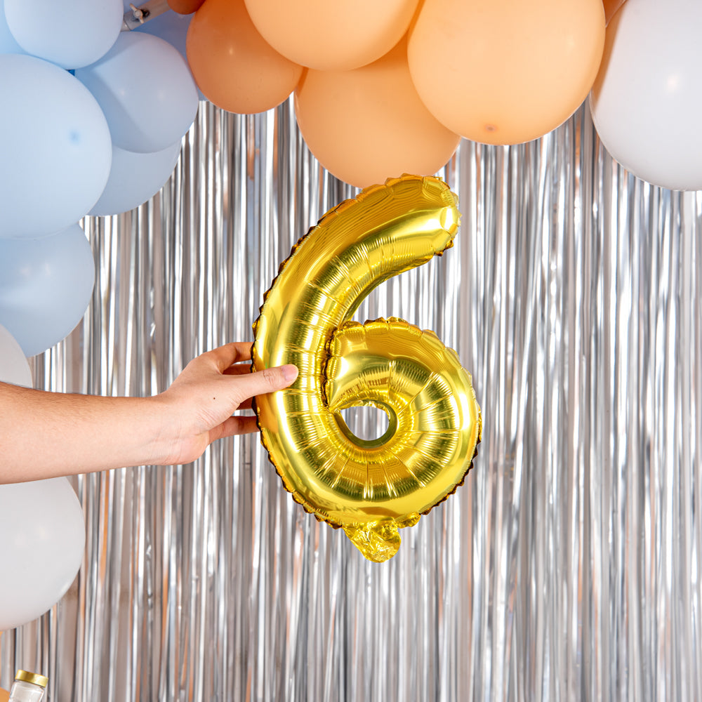 Balloonify Gold Mylar Number 6 Balloon - 16" - 1 count box