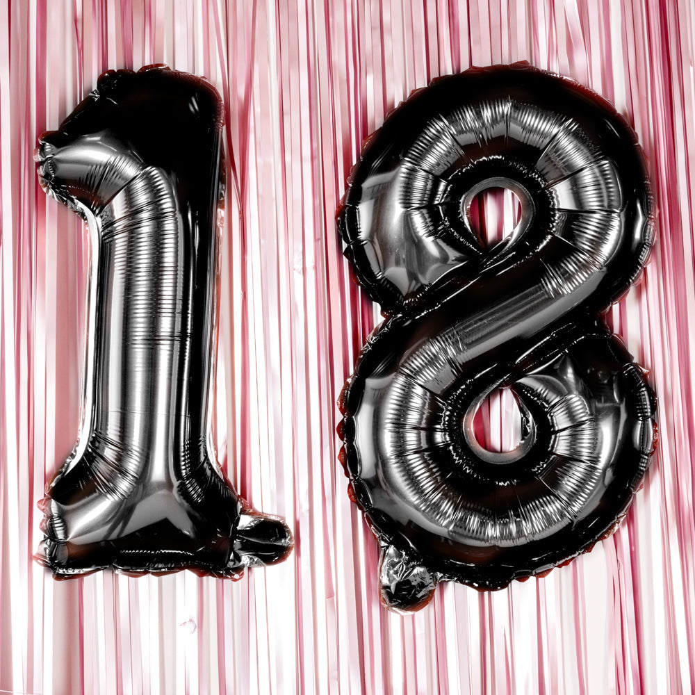 Balloonify Black Mylar Number 8 Balloon - 16" - 1 count box