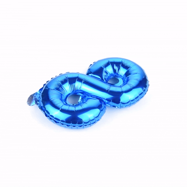 Balloonify Blue Mylar Number 8 Balloon - 16" - 1 count box