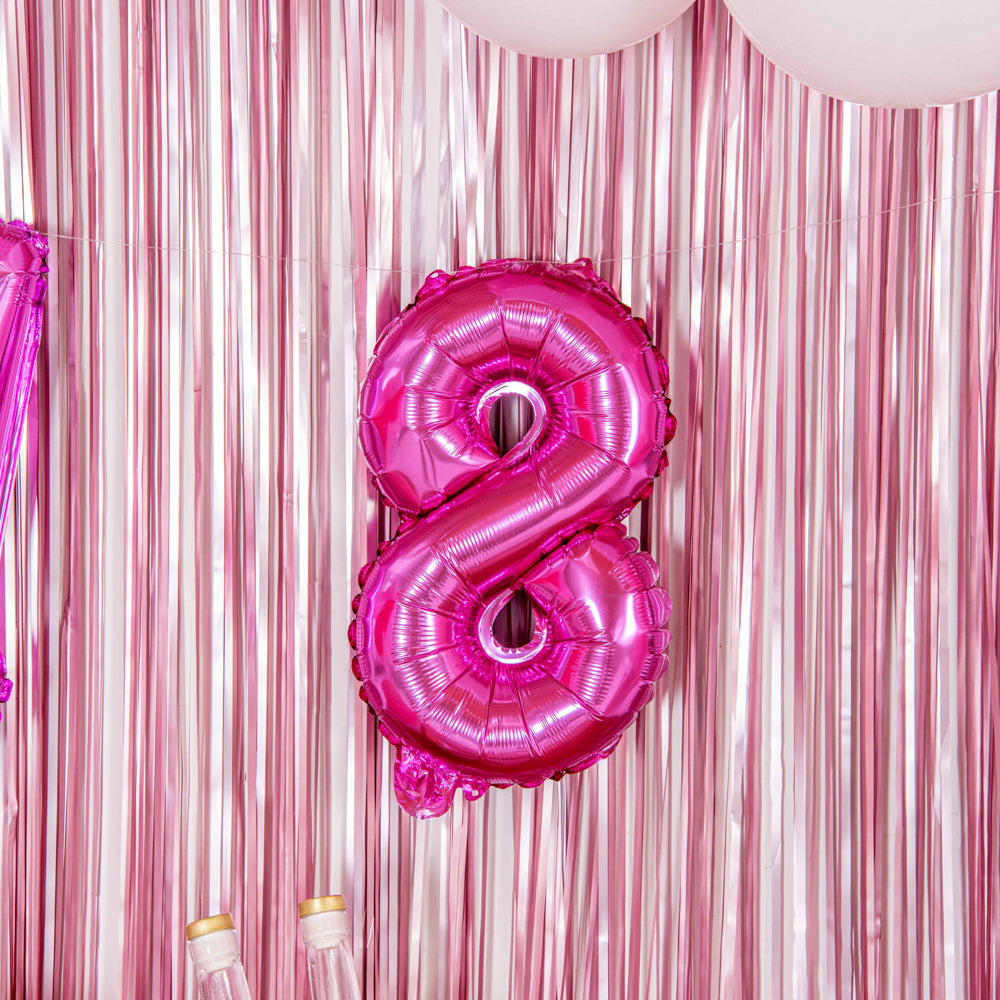Balloonify Pink Mylar Number 8 Balloon - 16" - 1 count box