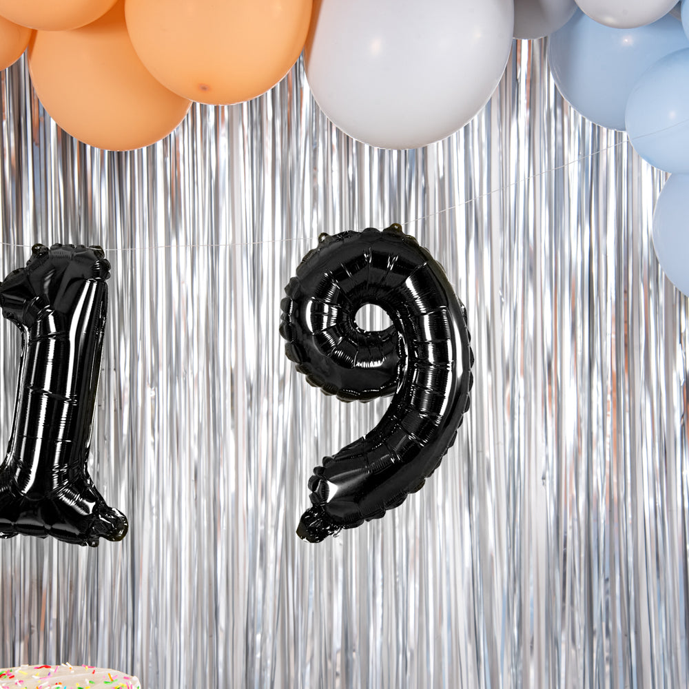 Balloonify Black Mylar Number 9 Balloon - 16" - 1 count box