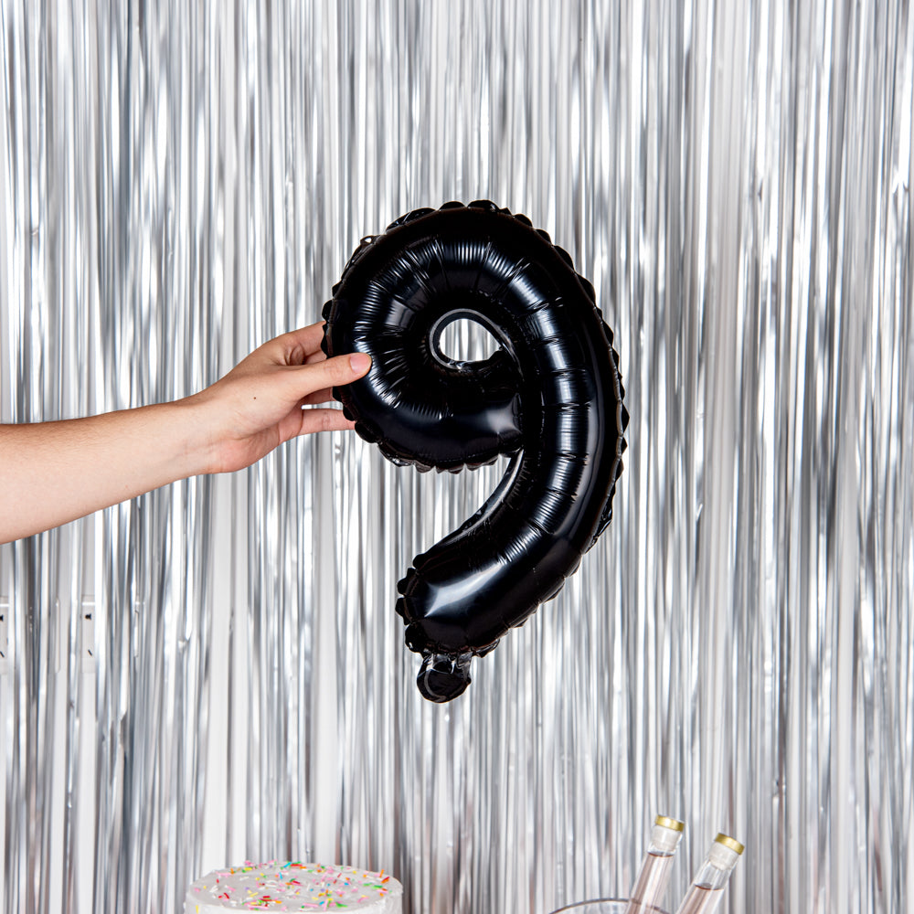Balloonify Black Mylar Number 9 Balloon - 16" - 1 count box
