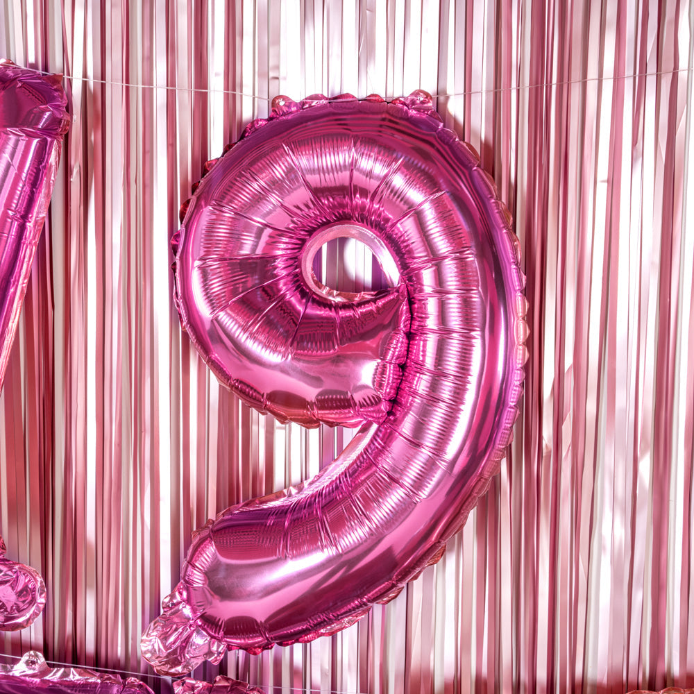 Balloonify Pink Mylar Number 9 Balloon - 16" - 1 count box