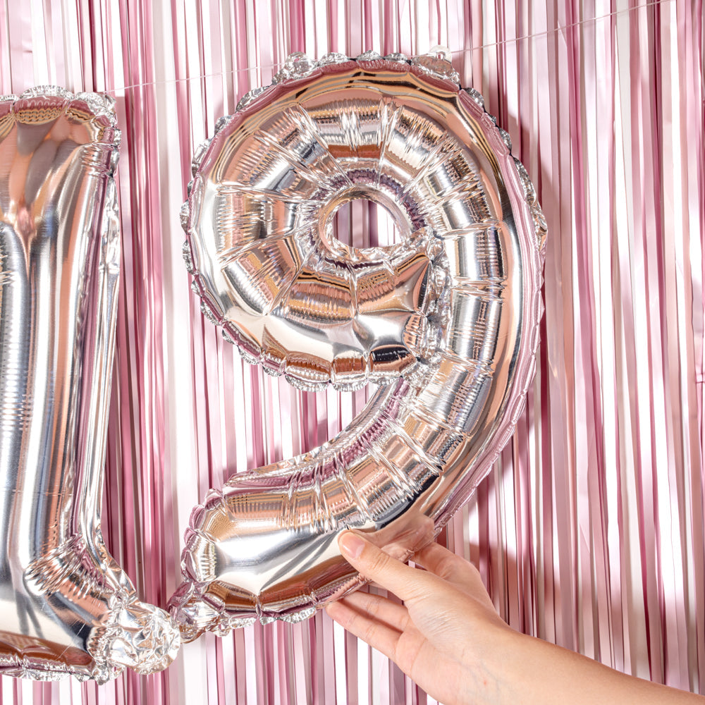 Balloonify Silver Mylar Number 9 Balloon - 16" - 1 count box
