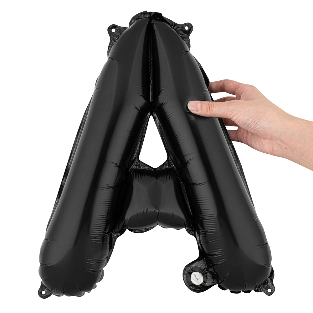 Balloonify Black Mylar Letter A Balloon - 16" - 1 count box