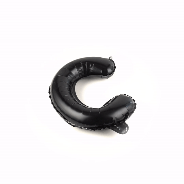 Balloonify Black Mylar Letter C Balloon - 16" - 1 count box