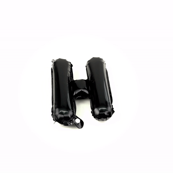 Balloonify Black Mylar Letter H Balloon - 16" - 1 count box