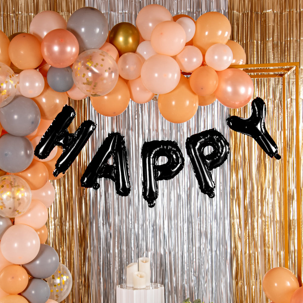 Balloonify Black Mylar Letter H Balloon - 16" - 1 count box