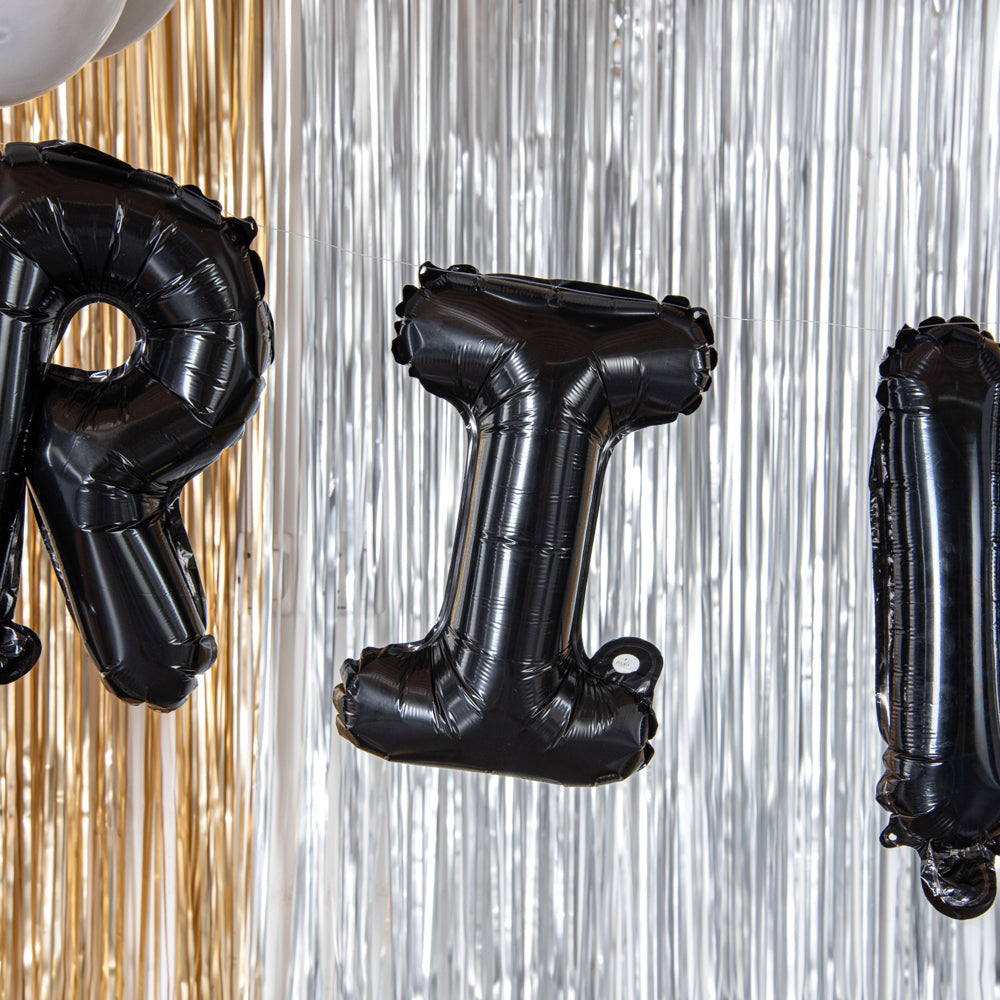 Balloonify Black Mylar Letter I Balloon - 16" - 1 count box