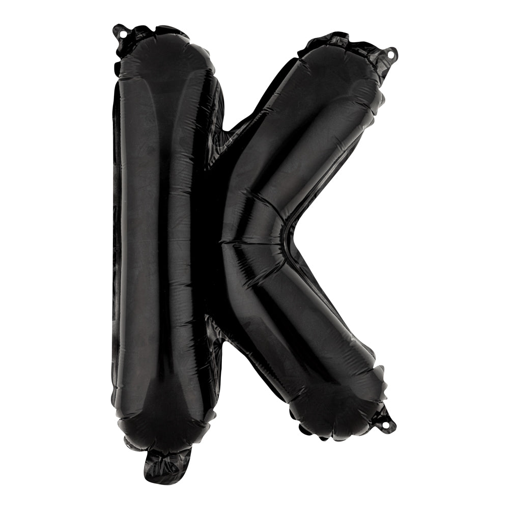 Balloonify Black Mylar Letter K Balloon - 16" - 1 count box