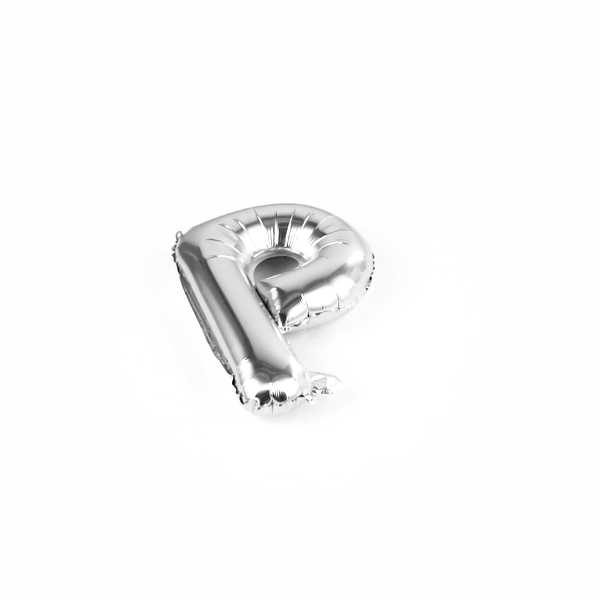 Balloonify Silver Mylar Letter P Balloon - 16" - 1 count box