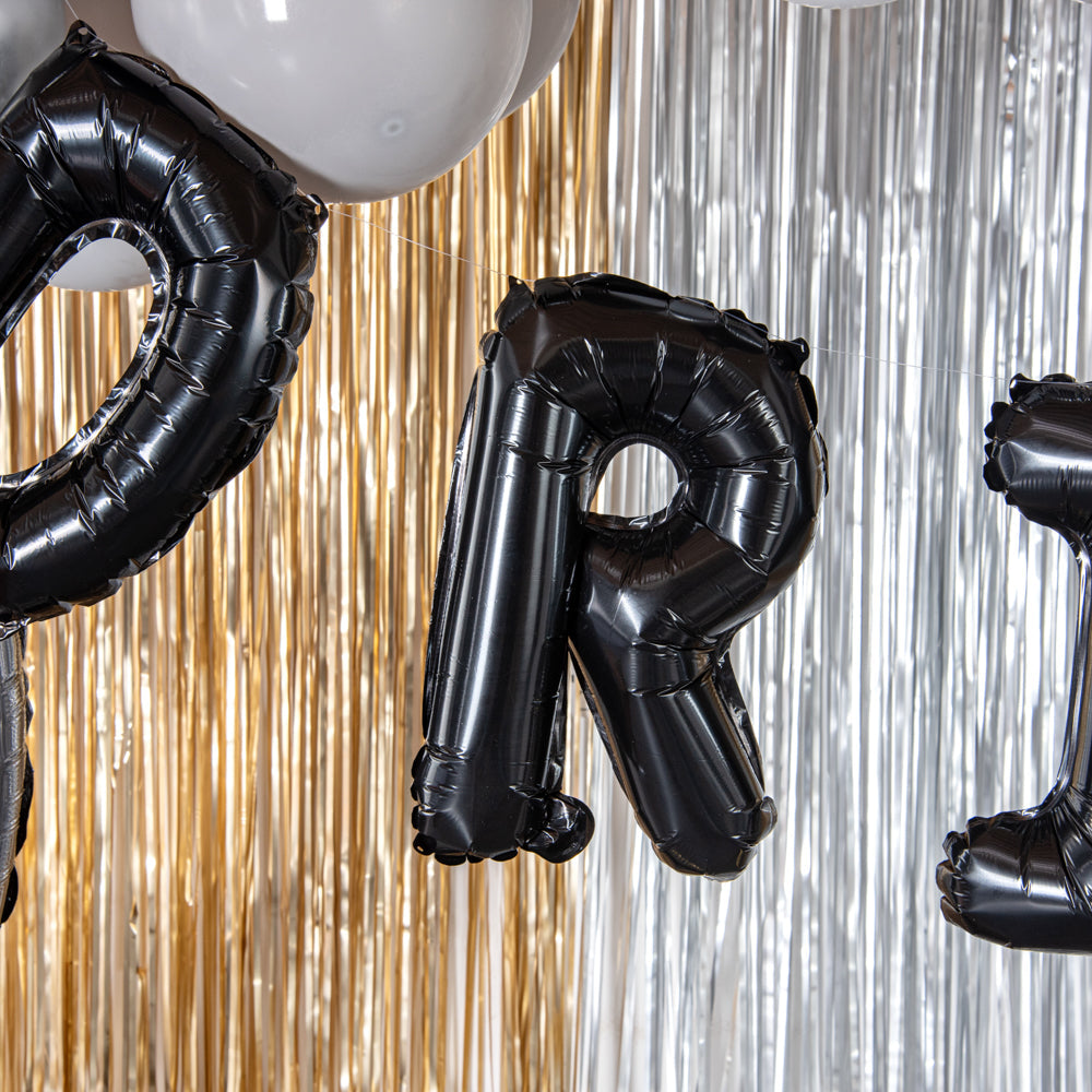 Balloonify Black Mylar Letter R Balloon - 16" - 1 count box