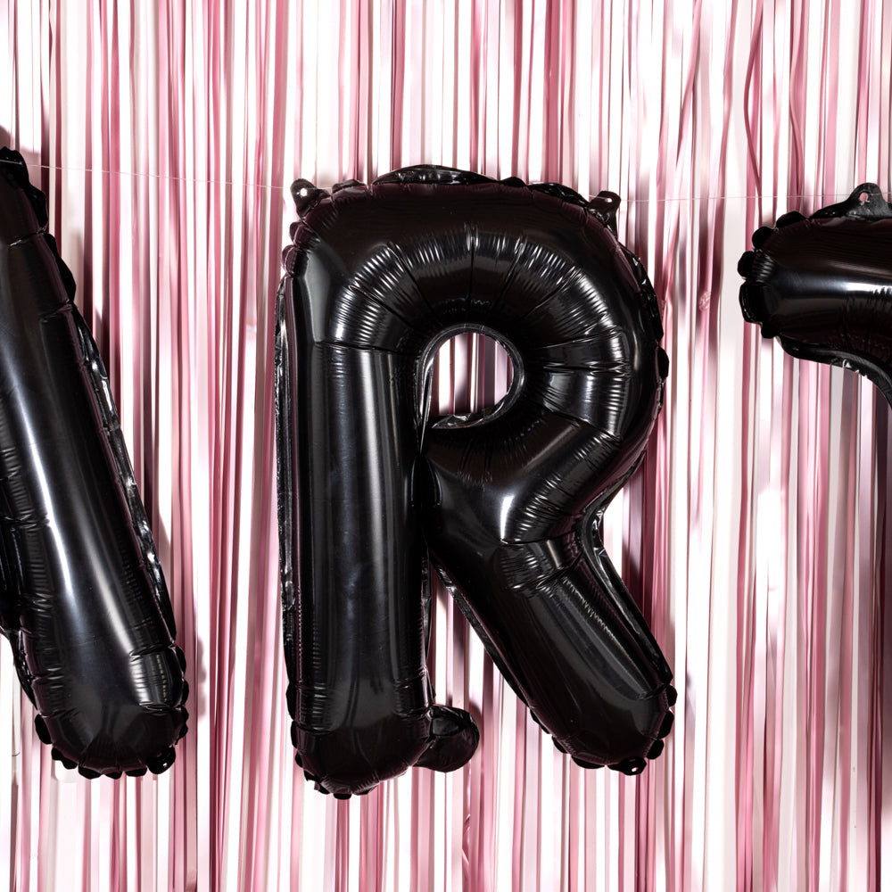 Balloonify Black Mylar Letter R Balloon - 16" - 1 count box