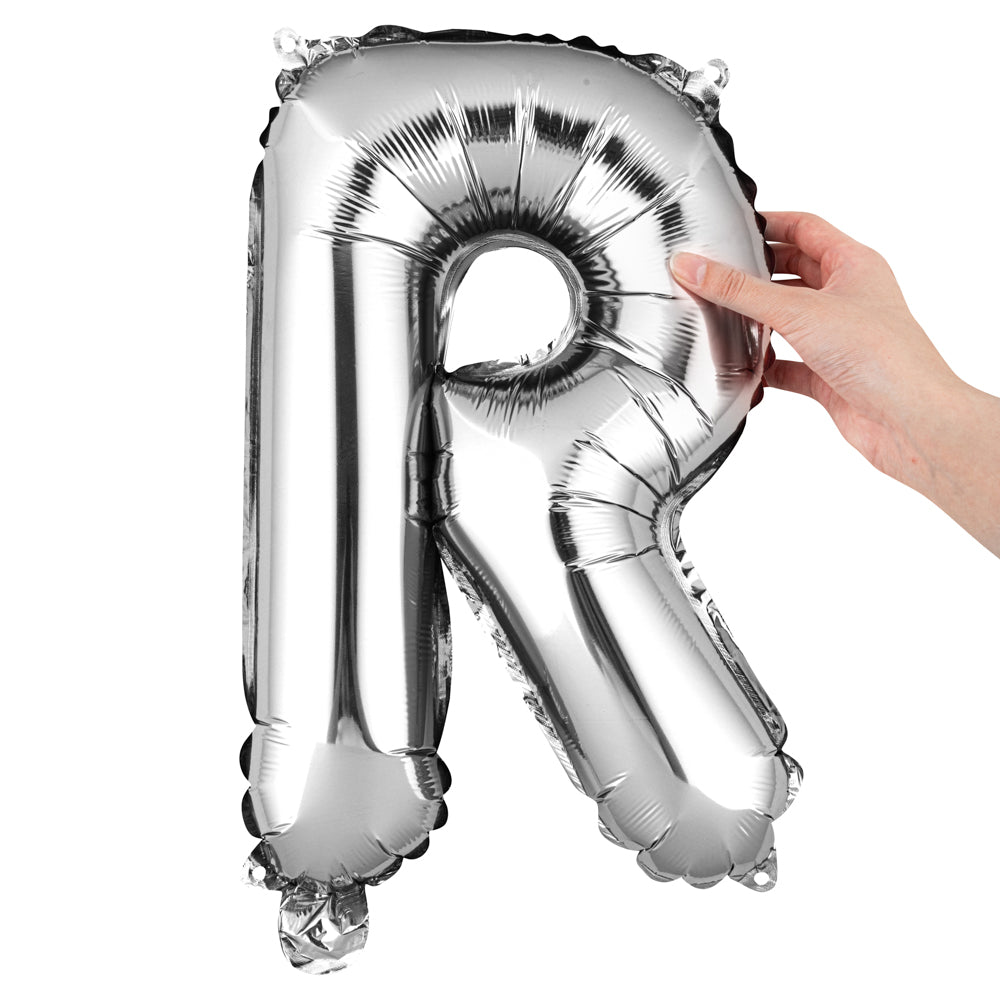 Balloonify Silver Mylar Letter R Balloon - 16" - 1 count box