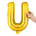 Balloonify Gold Mylar Letter U Balloon - 16" - 1 count box