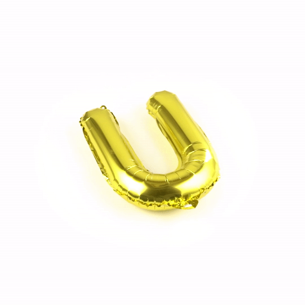 Balloonify Gold Mylar Letter U Balloon - 16" - 1 count box