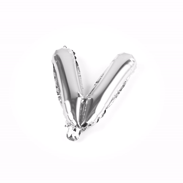 Balloonify Silver Mylar Letter V Balloon - 16" - 1 count box