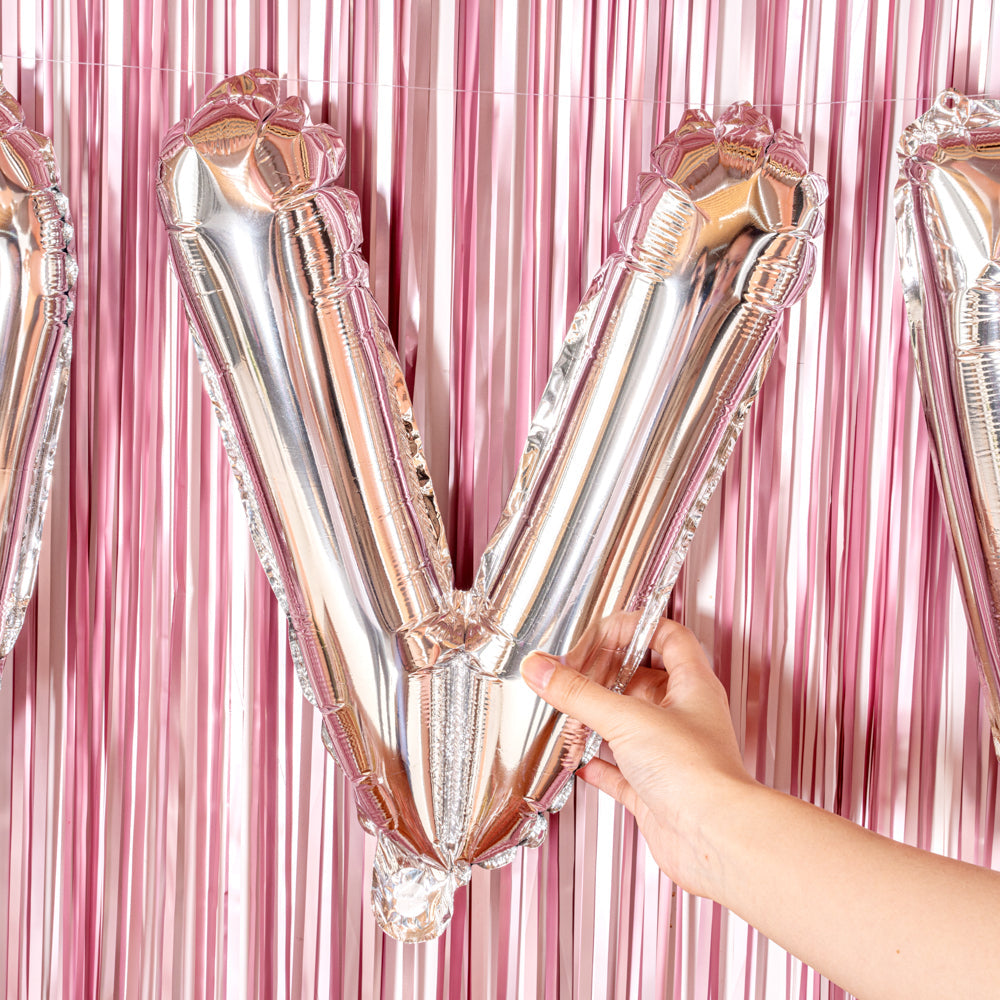 Balloonify Silver Mylar Letter V Balloon - 16" - 1 count box