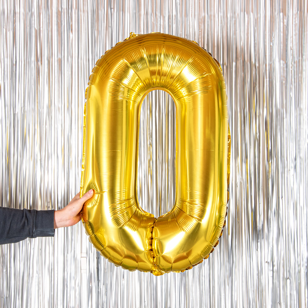 Balloonify Gold Mylar Number 0 Balloon - 40" - 1 count box