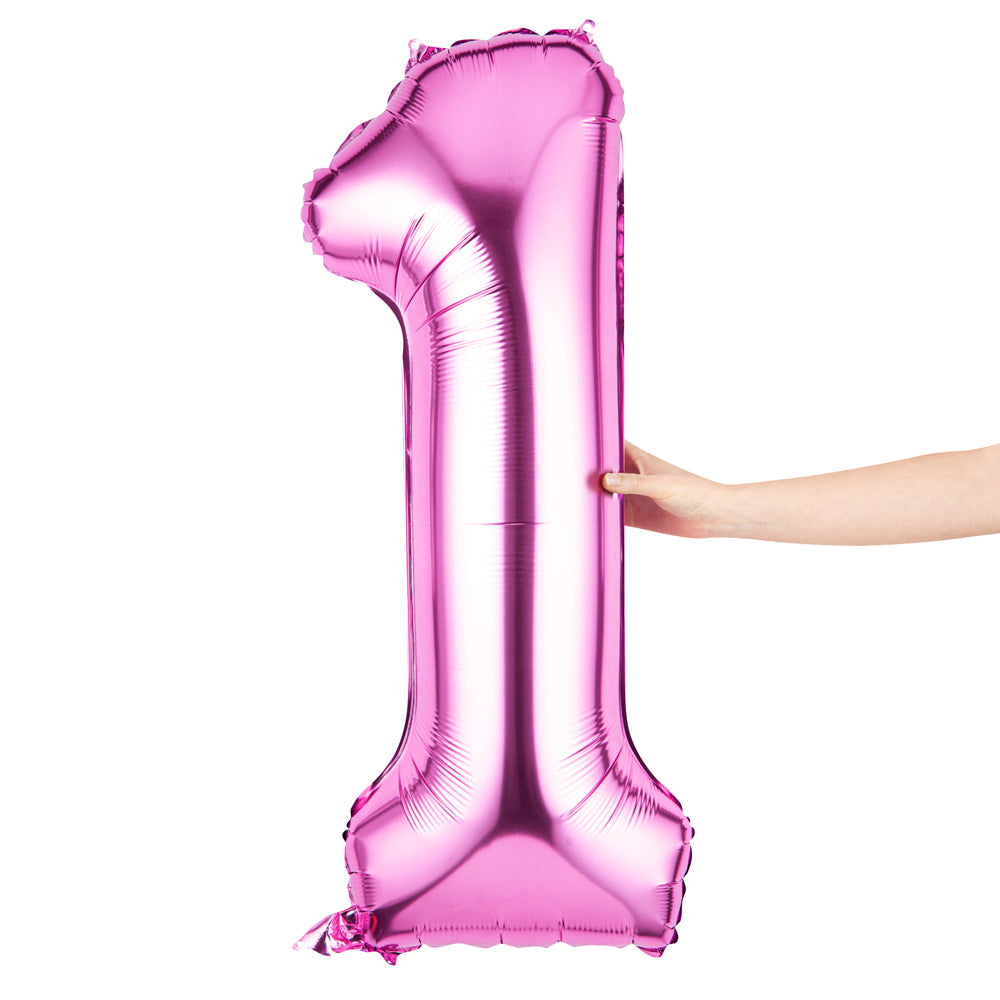 Balloonify Pink Mylar Number 1 Balloon - 40" - 1 count box