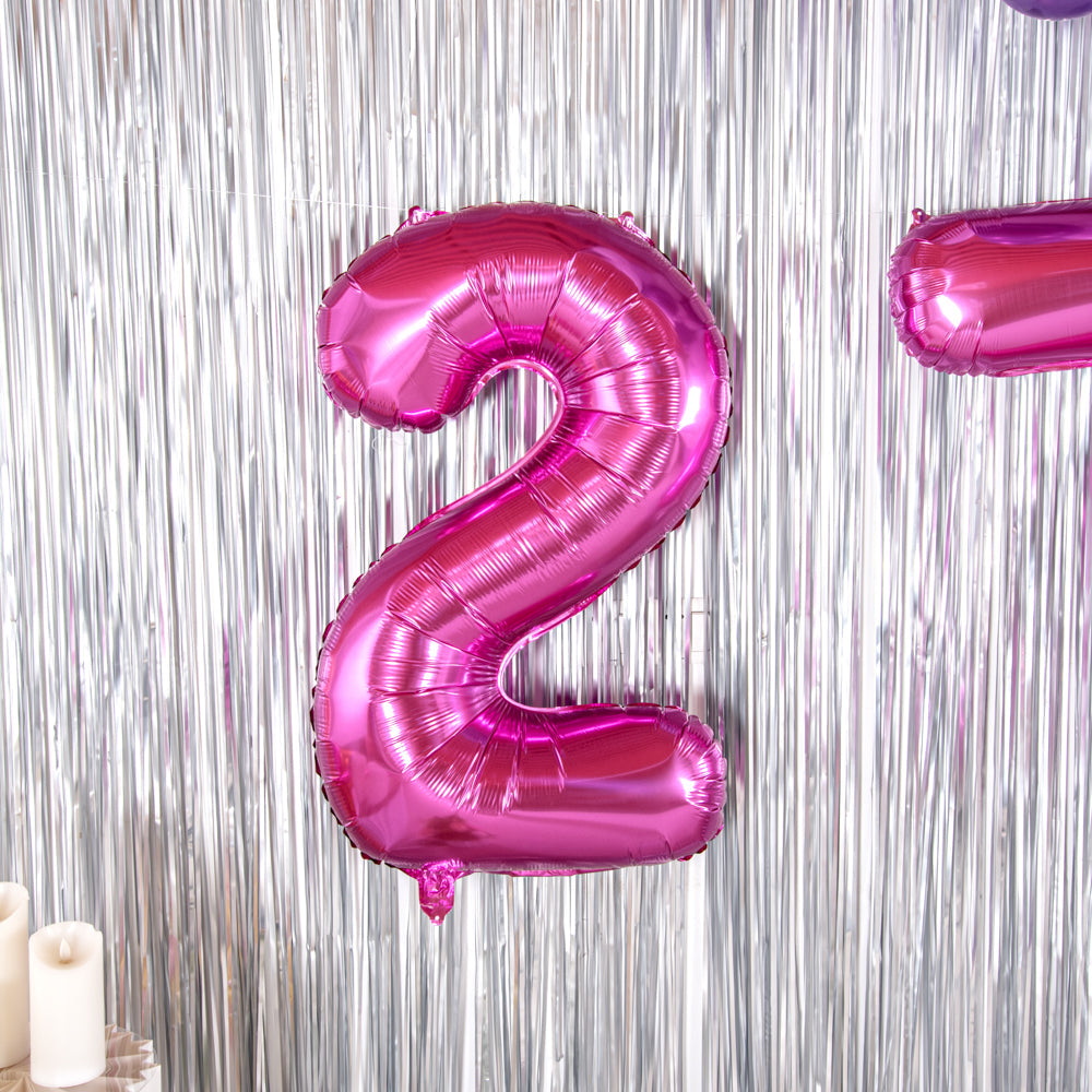 Balloonify Pink Mylar Number 2 Balloon - 40" - 1 count box