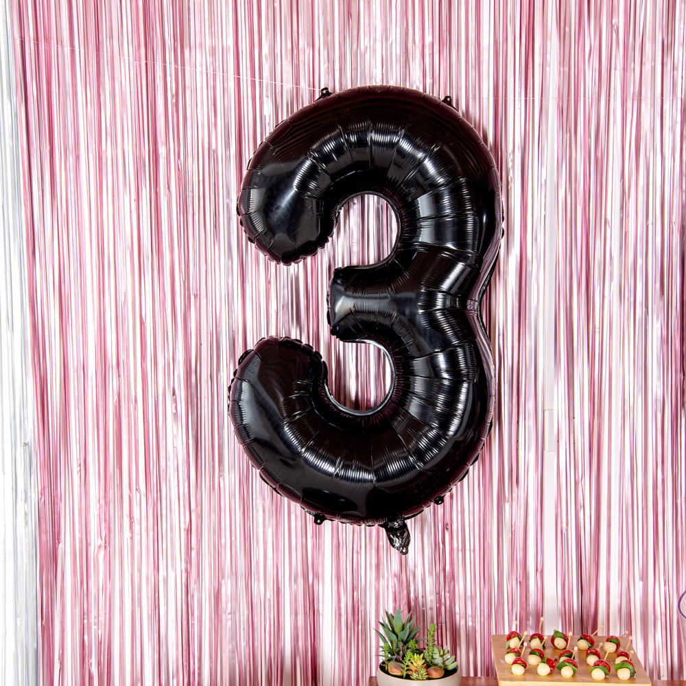 Balloonify Black Mylar Number 3 Balloon - 40" - 1 count box