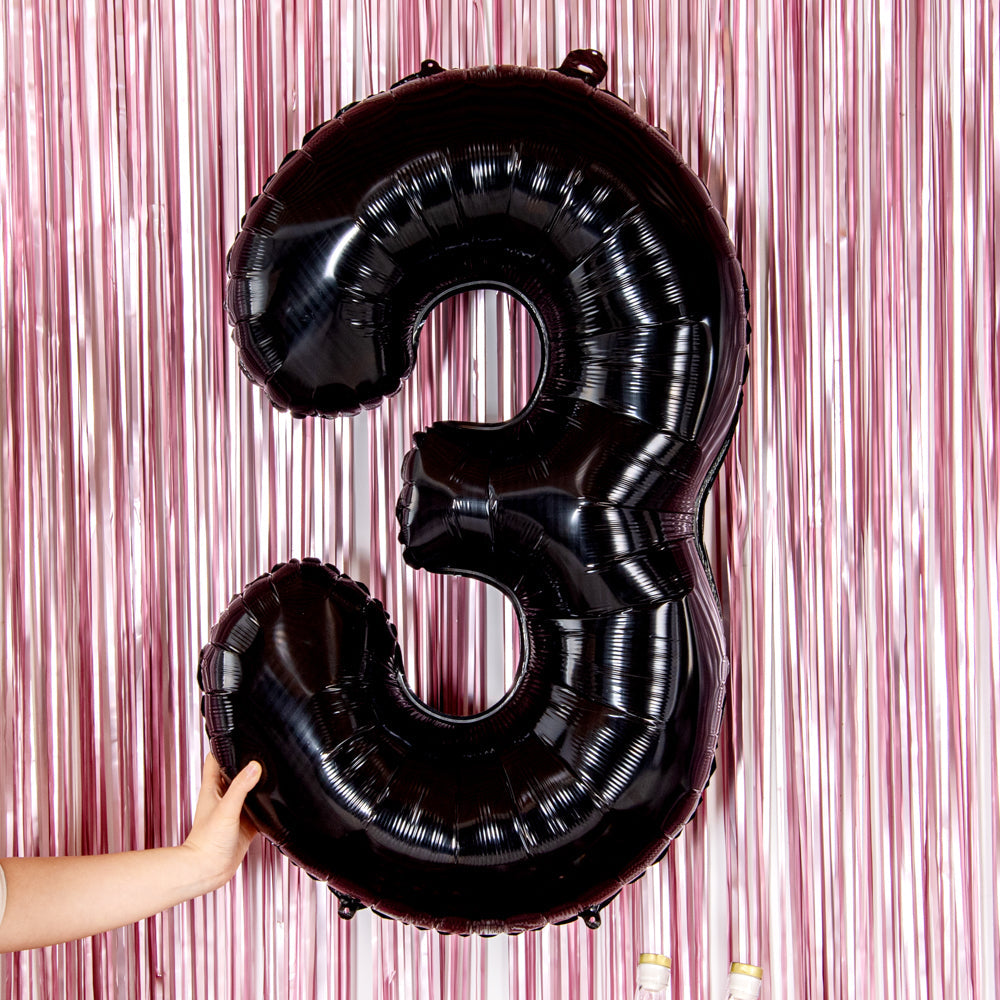 Balloonify Black Mylar Number 3 Balloon - 40" - 1 count box