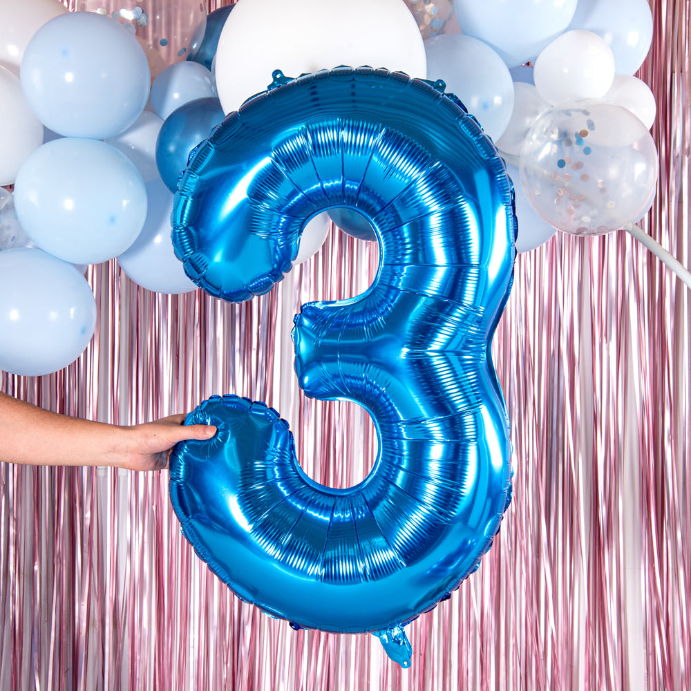 Balloonify Blue Mylar Number 3 Balloon - 40" - 1 count box