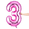 Balloonify Pink Mylar Number 3 Balloon - 40" - 1 count box