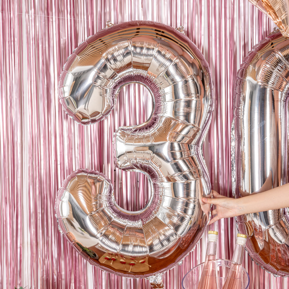 Balloonify Silver Mylar Number 3 Balloon - 40" - 1 count box