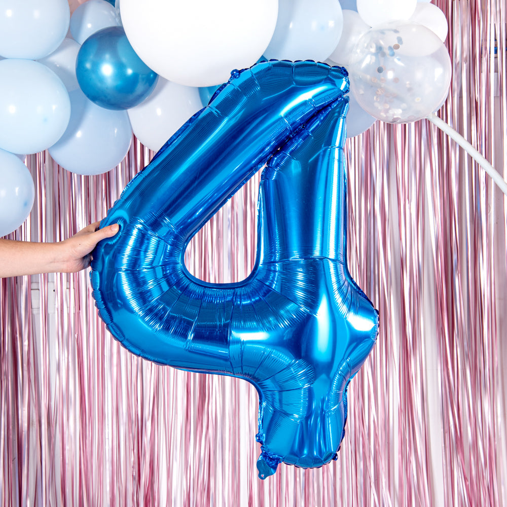 Balloonify Blue Mylar Number 4 Balloon - 40" - 1 count box