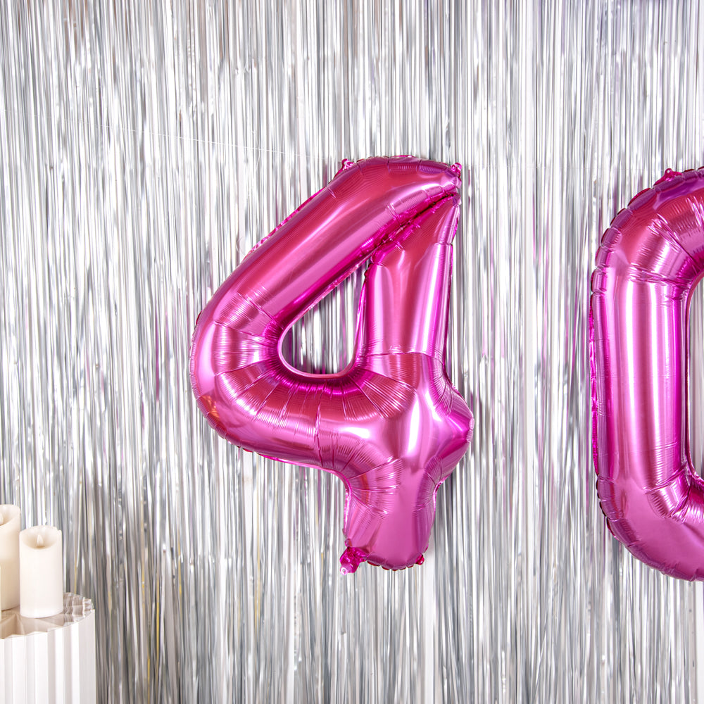 Balloonify Pink Mylar Number 4 Balloon - 40" - 1 count box