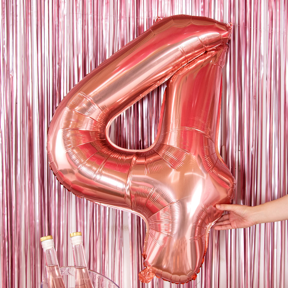 Balloonify Rose Gold Mylar Number 4 Balloon - 40" - 1 count box